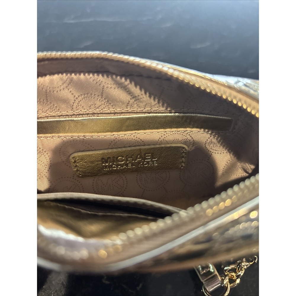 Michael Kors Jet Set Small Crossbody Shoulder Bag Pale Gold Chain - Picture 10 of 12